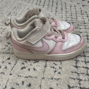 Pink and White Low-Top Sneakers with Velcro Closure Toddler sz 9c